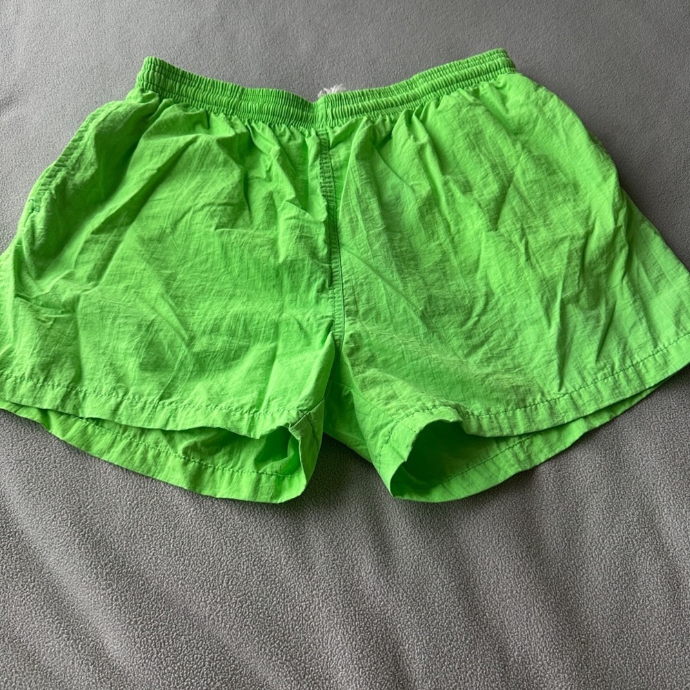 Vintage Cyrk Shorts Adult Medium Sportswear Swish Lime Neon Green Pockets 80s
